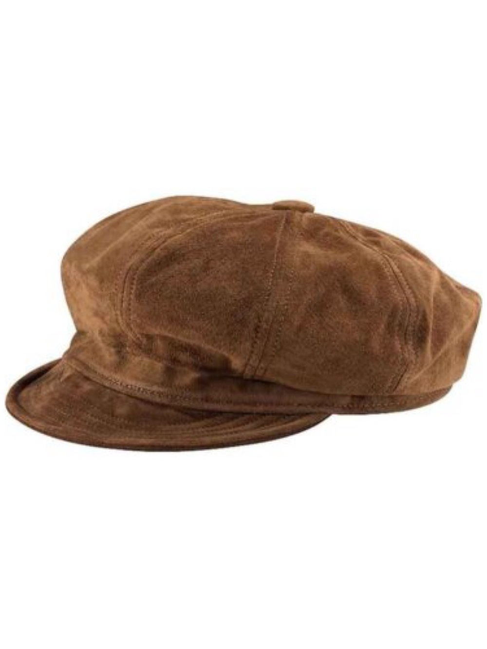Nordstrom Genuine Leather Newsboy Cap in Tan